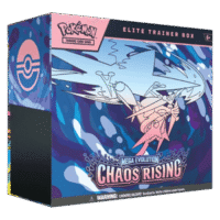 Chaos Rising Elite Trainer Box van de Pokémon TCG met booster packs en exclusieve accessoires
